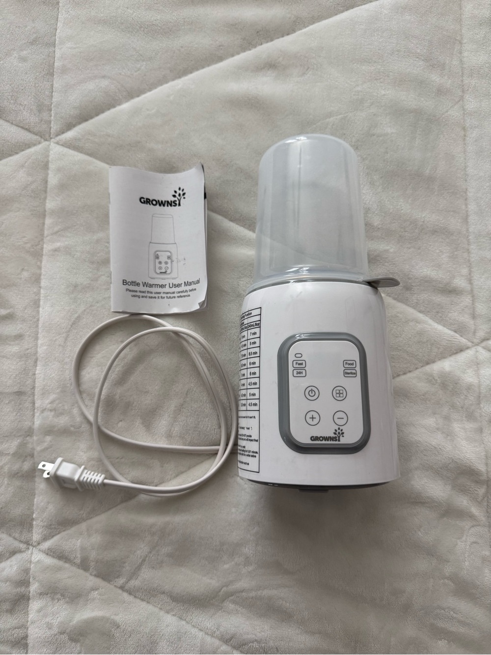 GROWNSI Electric Baby Bottle Warmer - White